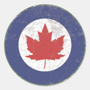 Adesivo Folha de bordo canadense Roundel do RAF rústico