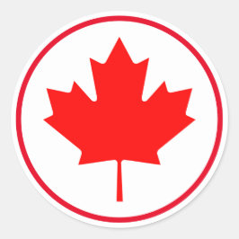 Adesivo Folha de Bordo Canadense Vermelha Branca Brilhante