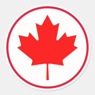 Adesivo Folha de Bordo Canadense Vermelha Branca Brilhante
