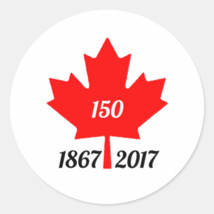 Adesivo Folha de bordo de Canadá 150 em 2017