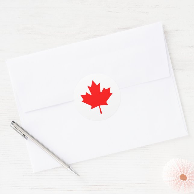 Adesivo Folha de bordo vermelha canadense patriótica Dia d (Envelope)