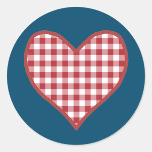 Adesivo Folha de Coração Romântica Gingham de 20 Stickers