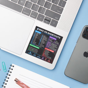 Adesivo Folha de Dicas de Atalhos do MacBook Mac OS