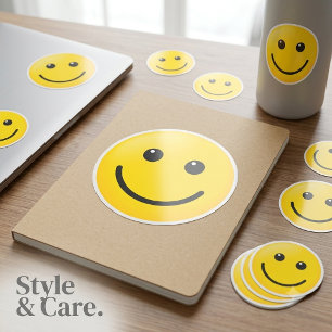 Adesivo Folha de estilo de emoji personalizado amarelo