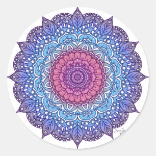 Adesivo Folha de Flor Roxa Mandala