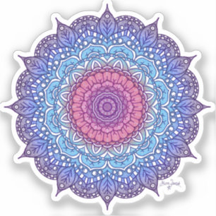 Adesivo Folha de Flor Roxa Mandala
