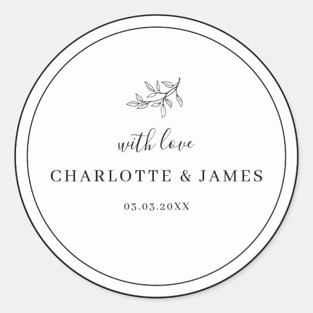 Adesivo Folha de Folhagem de Fronteira Minimalista Obrigad (Frente)