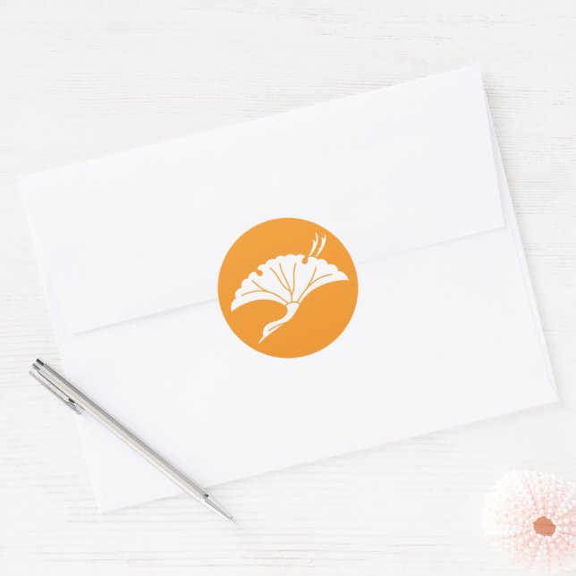 Adesivo Folha de ginkgo em forma de grou (Envelope)