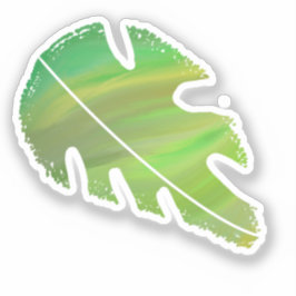 Adesivo Folha de Monstera Abstrata Líquido Verde