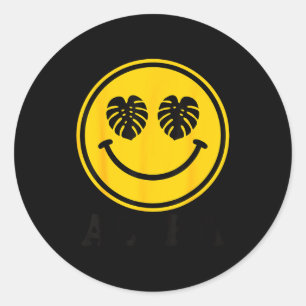 Adesivo Folha de Monstera sorriso aloha havaí praia tropic