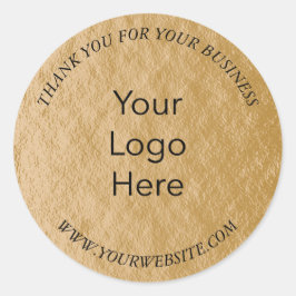 Adesivo Folha de ouro azul Elegante Obrigado Logotipo Pers