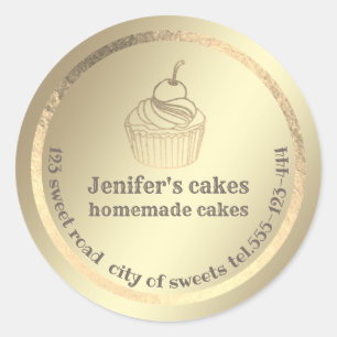 Adesivo Folha de ouro cupcakes e embalagens caseiras
