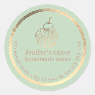 Adesivo Folha de ouro cupcakes e embalagens caseiras