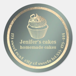 Adesivo Folha de ouro cupcakes e embalagens caseiras