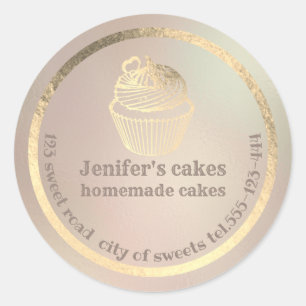 Adesivo Folha de ouro cupcakes e embalagens caseiras