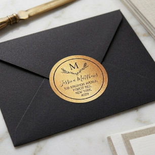 Adesivo Folha de Ouro e Fita de Fundo Personalizada Monogr