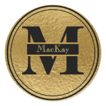 Folha de Ouro Monograma MacKay Sticker Escocês Sel