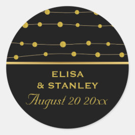 Adesivo Folha de ouro preta miçangas casamento moderno Sal