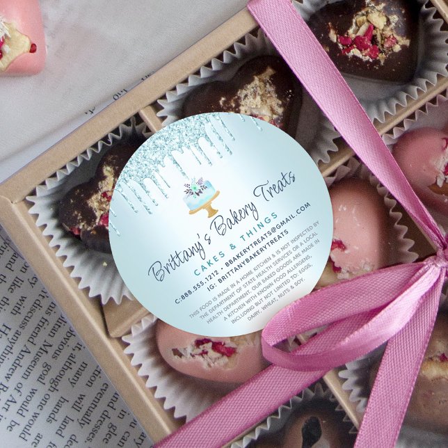 Adesivo Folha de padaria Turquesa de pastelaria Glitter Dr (Criador carregado)