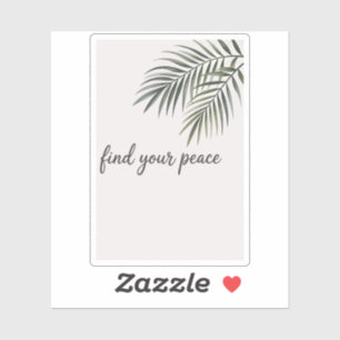 Adesivo Folha de Palme Tropical Minimalista Encontre a Paz