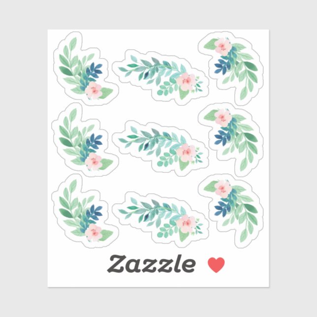 Adesivo Folha de Planner Botânico de Pansy Floral de Aquar (Folha)