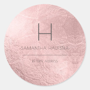 Adesivo Folha de Rosa de Ouro do PixDezines Monograma Faux