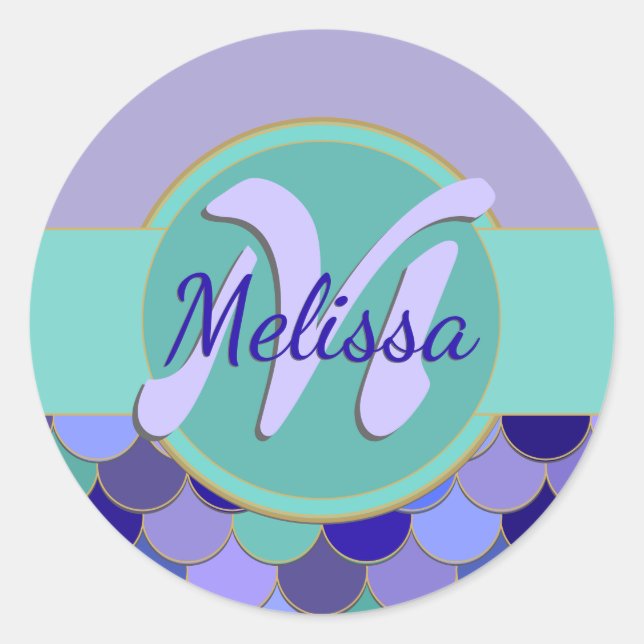 Adesivo Folha de Sereia Monográfica | Roxo e Teto (Frente)