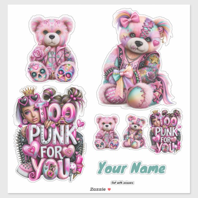 Adesivo Folha de Urso Punk Personalizado (Folha)