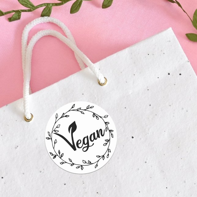 Adesivo Folha de Vegan Dourada Elegante (Criador carregado)