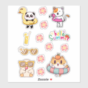 Adesivo Folha de verão divertida para crianças e Artesanat