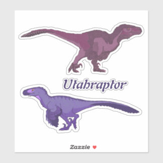 Adesivo Folha de Vinheta de Utahraptor