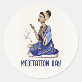 Adesivo Folha de Vinheta do Dia de Meditação