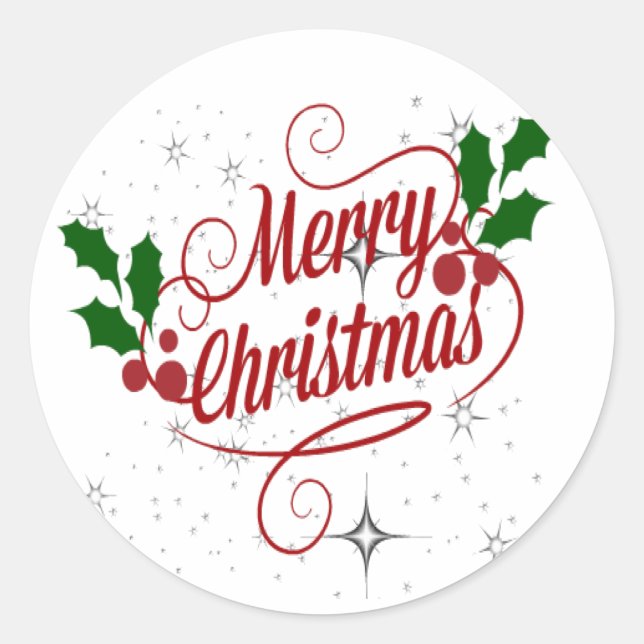 Adesivo Folha de Vinheta Feliz de Natal (Frente)