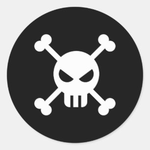 Adesivo Folha de Vinhetas Crânio e Crossbone