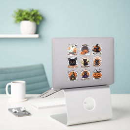 Adesivo Folha de Vintage Spooky Halloween Cat Sticker