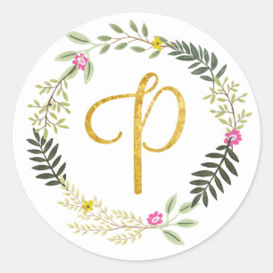 Adesivo Folha Dourado P do monograma