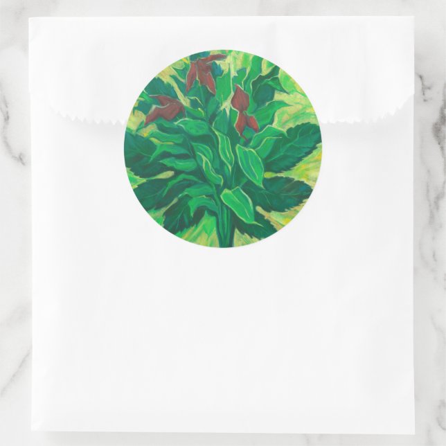 Adesivo Folha, Folhas e Orquídeas, Pintura Floral (Bolsa)