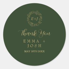 Adesivo Folha mínima | Casamento por Monograma Formal Verd