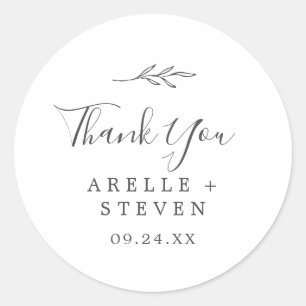 Adesivo Folha mínima  Cinzas Escuras Agradeço A Vinheta