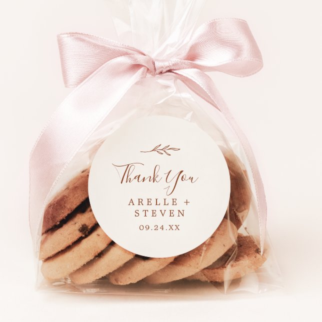 Adesivo Folha mínima | Creme De Boho Obrigado A Favor Do V (Criador carregado)