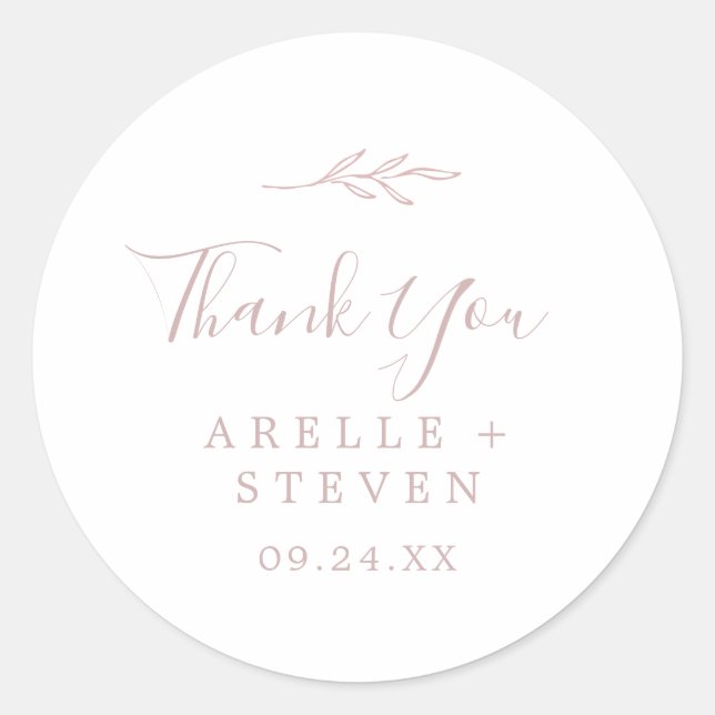 Adesivo Folha mínima | Rosa Esbranquiçada Agradeço A Vinhe (Frente)