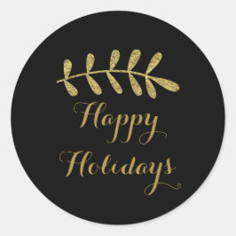 Adesivo Folha Rústica Dourada - Queda Negra Simples Elegan