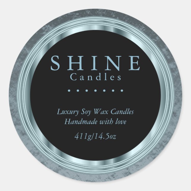 Adesivo Folha Teal e Rótulos Pretos (Frente)