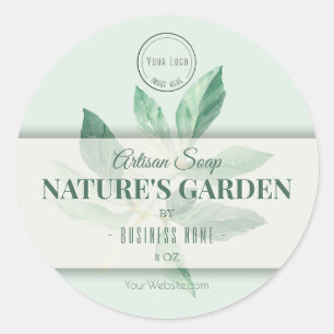 Adesivo Folha verde de sabão de produto de beleza natural