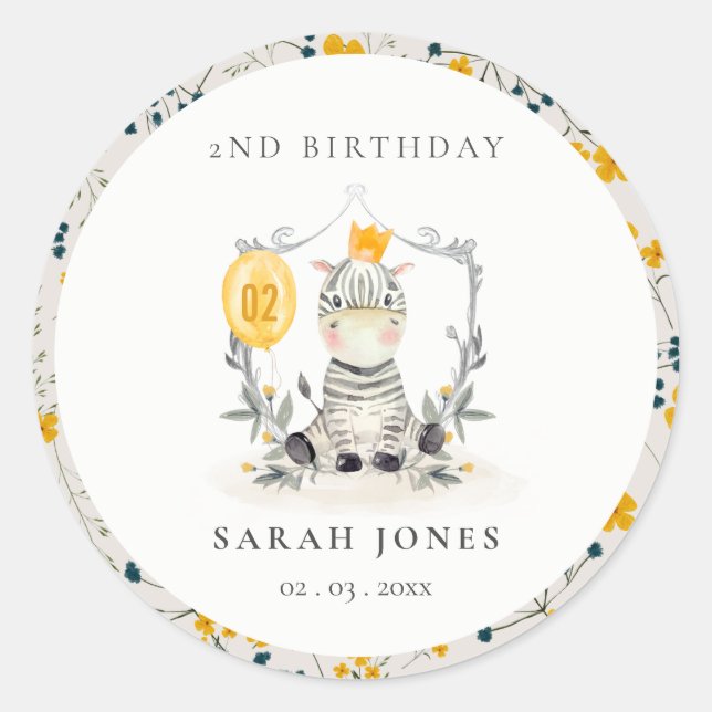 Adesivo Folhagem Amarelo-Cura de Zebra Bebê Qualquer Idade (Frente)