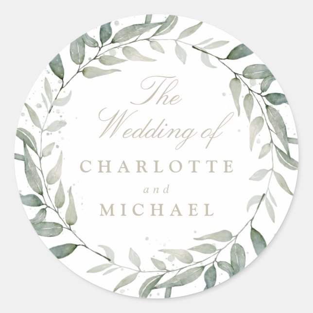 Adesivo Folhagem de aquarela (Frente)