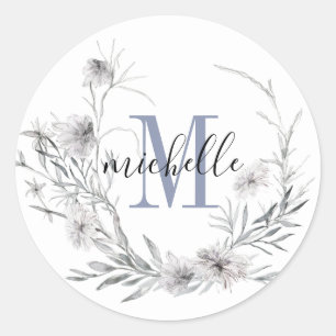Adesivo Folhagem de Flores Personalizada para Monograma