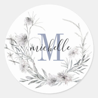 Adesivo Folhagem de Flores Personalizada para Monograma
