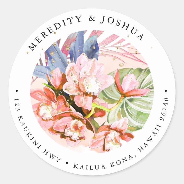 Adesivo Folhagem de Prata PixDezines Laranja Da Orquídea D (Frente)