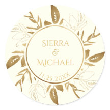 Folhagem do ouro | Casamento Dourado Elegante de I